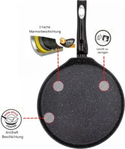 Pannenkoekenpan Antiaanbak - Inductie Marmer - 28cm -Keukengerei Winkel 1009x1200