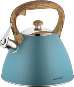Fluitketel Inductie Gas Waterkoker 3.0 L ‘’ Adriatico ‘’ RVS Chroom Turquoise
