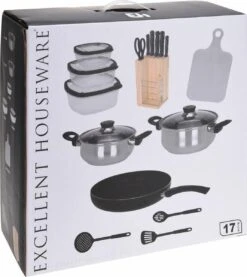 Excellent Houseware 18-delige Keukenset - RVS -Keukengerei Winkel 1069x1200