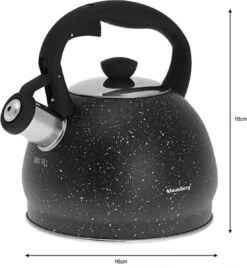 Fluitketel Inductie Gas Waterkoker 2.0 L ‘’Cosenza’’ Mat Zwart RVS -Keukengerei Winkel 1108x1200 25