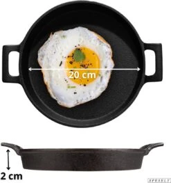 Spesely® Gietijzeren Pan Met Handvaten - Koekenpan - Hapjespan - Diameter 20cm - Gietijzeren Pan Bbq -Keukengerei Winkel 1128x1200