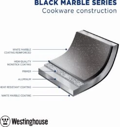 Westinghouse Koekenpan Inductie - Ø 24 Cm - Zwart Marmer - Geschikt Voor Alle Warmtebronnen 13 Westinghouse Koekenpan Inductie - Ø 24 Cm - Zwart Marmer - Geschikt Voor Alle Warmtebronnen -Keukengerei Winkel 1134x1200 8