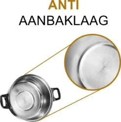 KitchenPrince 12-Delige Pannenset RVS - Pottenset - Kookpannen - Koekenpan - Steelpan - Bakpan - PFAS-Vrij - Pannenset - Pannenset Inductie - Antiaanbaklaag - Koekenpannenset -Keukengerei Winkel 1190x1200 8