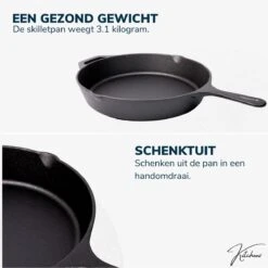 Gietijzeren Pan - Skillet - Koekenpan - BBQ - Koekenpan Inductie - ø32cm - 3.1 KG - Geschikt Voor Alle Warmtebronnen - Inclusief Gratis E-Book -Keukengerei Winkel 1198x1200 11
