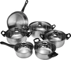 KitchenPrince 12-Delige Pannenset RVS - Pottenset - Kookpannen - Koekenpan - Steelpan - Bakpan - PFAS-Vrij - Pannenset - Pannenset Inductie - Antiaanbaklaag - Koekenpannenset -Keukengerei Winkel 1200x1008 5