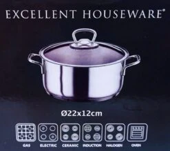 KOOPMAN Roestvrijstalen Pan 4,5 Liter - Met Glazen Deksel 9 KOOPMAN Roestvrijstalen Pan 4,5 Liter - Met Glazen Deksel -Keukengerei Winkel 1200x1064