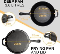 Nuovva 2-in-1 Gietijzeren Steelpan En Braadpan Of Grillplaat Met Dubbel Functie Koekenpan Deksel - 3 Liter - 26cm 11 Nuovva 2-in-1 Gietijzeren Steelpan En Braadpan Of Grillplaat Met Dubbel Functie Koekenpan Deksel - 3 Liter - 26cm -Keukengerei Winkel 1200x1086 1