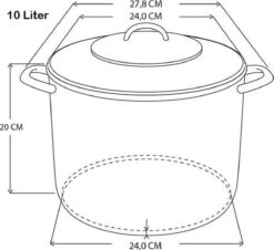 Haushalt Soeppan Met Glazen Deksel - 10 Liter- RVS -Keukengerei Winkel 1200x1100 2