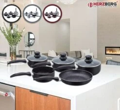 Herzberg HG-5003BK: 8 Pieces Marble Cookware Set - Black -Keukengerei Winkel 1200x1109 4