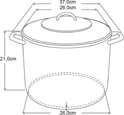 Michelino RVS Soeppan - 10 Liter - Vaatwasserbestendigd - Zilver -Keukengerei Winkel 1200x1111 1