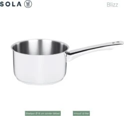 Sola Pannenset Blizz - 4 Delig - Ø Cm - Zilver - RVS - Sandwichbodem -Keukengerei Winkel 1200x1129
