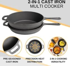 Nuovva 2-in-1 Gietijzeren Steelpan En Braadpan Of Grillplaat Met Dubbel Functie Koekenpan Deksel - 3 Liter - 26cm 10 Nuovva 2-in-1 Gietijzeren Steelpan En Braadpan Of Grillplaat Met Dubbel Functie Koekenpan Deksel - 3 Liter - 26cm -Keukengerei Winkel 1200x1134 1