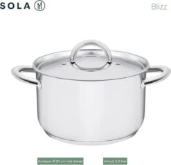 Sola Pannenset Blizz - 4 Delig - Ø Cm - Zilver - RVS - Sandwichbodem -Keukengerei Winkel 1200x1160