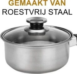 KitchenPrince 12-Delige Pannenset RVS - Pottenset - Kookpannen - Koekenpan - Steelpan - Bakpan - PFAS-Vrij - Pannenset - Pannenset Inductie - Antiaanbaklaag - Koekenpannenset -Keukengerei Winkel 1200x1163