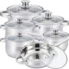 Herzberg Pannenset – 12-Delig – Voor Inductie En Gas – Vaatwasser Bestendig – RVS Met Glazen Deksels -Keukengerei Winkel 1200x1169