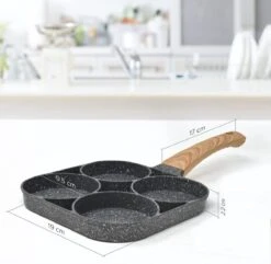 Professionele Koekenpan - Inductie - Voor Eieren / Pannekoeken / Hamburgers - Bakpan - Pan Voor 4 Eieren - Crepe Maker - Pannenkoekenmaker - Braadpan - Anti Aanbaklaag -Keukengerei Winkel 1200x1170 3