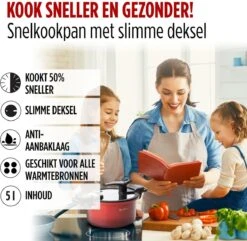 Rosmarino - Snelkookpan Met Glazen Deksel - Zwart - Ø24cm - 5 Liter - 100% PFAS & PFOA Vrij - Aluminium - Pressure Cooker - Non-stick Minerale Coating - Ergonomische Handgrepen - Geschikt Voor Alle Warmtebronnen -Keukengerei Winkel 1200x1170 8