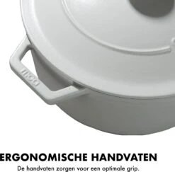 MOA Gietijzeren Braadpan - Inhoud 7,2 Liter - 30CM - Rond - Alle Warmtebronnen - Ook Voor Inductie - Gewicht 7,3 Kg - Wit - C30W -Keukengerei Winkel 1200x1181 14