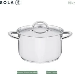 Sola Pannenset Blizz - 4 Delig - Ø Cm - Zilver - RVS - Sandwichbodem -Keukengerei Winkel 1200x1187 1
