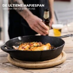 Gietijzeren Pan - Skillet - Koekenpan - BBQ - Koekenpan Inductie - ø32cm - 3.1 KG - Geschikt Voor Alle Warmtebronnen - Inclusief Gratis E-Book -Keukengerei Winkel 1200x1198 14