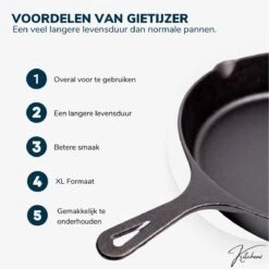 Gietijzeren Pan - Skillet - Koekenpan - BBQ - Koekenpan Inductie - ø32cm - 3.1 KG - Geschikt Voor Alle Warmtebronnen - Inclusief Gratis E-Book -Keukengerei Winkel 1200x1198 17
