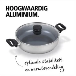 BRABANTIA INDU+ Hapjespan - Keramische Antiaanbaklaag - Met Deksel - Ø 28 Cm - Inductie - Pfas Vrij -Keukengerei Winkel 1200x1200 1024