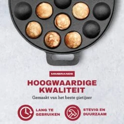 MM Brands Poffertjespan - Poffertjesmaker - Inductie / Oven / BBQ - Inclusief Handvat, Borstel En Vorken -Keukengerei Winkel 1200x1200 1077
