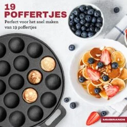 MM Brands Poffertjespan - Poffertjesmaker - Inductie / Oven / BBQ - Inclusief Handvat, Borstel En Vorken -Keukengerei Winkel 1200x1200 1078