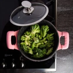 Royalty Line Inductie Pannenset - Luxe 14-delige Pannenset Marmeren Coating - Pannen Met Afneembare Handvaten - Oven-Ready - PFAS-Vrij - Voor Alle Warmtebronnen - Afneembare Koudgrepen - Antiaanbaklaag - Koekenpan Met Glazen Deksels - Roze -Keukengerei Winkel 1200x1200 1152