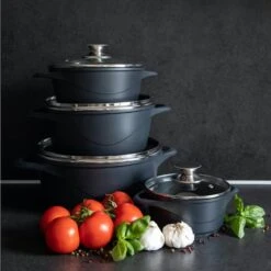 Smile 10 Delige Pannenset - Antiaanbaklaag - Vaatwasser Bestendig - Zwart -Keukengerei Winkel 1200x1200 1201