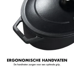 MOA Gietijzeren Braadpan - Inhoud 4,7 Liter - 29CM - Ovaal - Alle Warmtebronnen - Ook Voor Inductie - Gewicht 5,7 Kg - Zwart - C29B -Keukengerei Winkel 1200x1200 1238