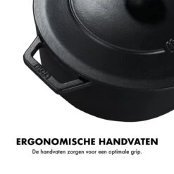 MOA Gietijzeren Braadpan - Inhoud 5,7 Liter - 26CM - Rond - Alle Warmtebronnen - Ook Voor Inductie - Gewicht 5,8 Kg - Zwart - C26B -Keukengerei Winkel 1200x1200 1282
