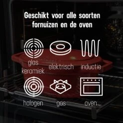 Daumonet Bocuse Rouge Gietijzeren Braadpan - Sudderpan Kersen Rood - Ovaal - Ø 29 Cm - 3 Liter - PFAS & PFOA Vrij - Emaille - Geschikt Voor Alle Warmtebronnen - Elektrisch - Gas - Halogeen - Inductie - Keramisch - Vaatwasserbestendig -Keukengerei Winkel 1200x1200 1319