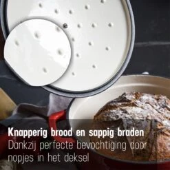 Daumonet Carême Rouge Gietijzeren Braadpan - Sudderpan Kersen Rood - Rond - Ø26 Cm - 4,4 Liter - PFAS & PFOA Vrij - Emaille - Geschikt Voor Alle Warmtebronnen - Elektrisch - Gas - Halogeen - Inductie - Keramisch - Vaatwasserbestendig -Keukengerei Winkel 1200x1200 1334