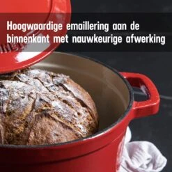 Daumonet Carême Rouge Gietijzeren Braadpan - Sudderpan Kersen Rood - Rond - Ø26 Cm - 4,4 Liter - PFAS & PFOA Vrij - Emaille - Geschikt Voor Alle Warmtebronnen - Elektrisch - Gas - Halogeen - Inductie - Keramisch - Vaatwasserbestendig -Keukengerei Winkel 1200x1200 1339