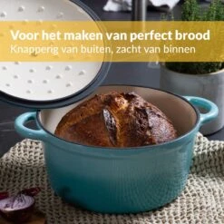 Chefarone Gietijzeren Pan - Braadpan Inclusief Deksel - Geschikt Voor Alle Warmtebronnen - Geëmailleerd Blauw 15 Chefarone Gietijzeren Pan - Braadpan Inclusief Deksel - Geschikt Voor Alle Warmtebronnen - Geëmailleerd Blauw -Keukengerei Winkel 1200x1200 1369
