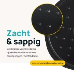 MOA Gietijzeren Braadpan - Inhoud 4,75 Liter - 26CM - Rond - Alle Warmtebronnen - Ook Voor Inductie - Gewicht 5,8 Kg - Zwart - MOAMC26B -Keukengerei Winkel 1200x1200 1378