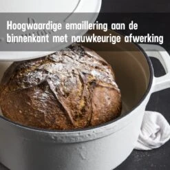 Daumonet Carême Blanc Gietijzeren Braadpan - Sudderpan Wit - Rond - Ø 26 Cm - 4,4 Liter - 100% PFAS & PFOA Vrij - Emaille - Geschikt Voor Alle Warmtebronnen - Elektrisch - Gas - Halogeen - Inductie - Keramisch - Vaatwasserbestendig -Keukengerei Winkel 1200x1200 1407