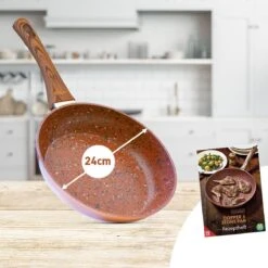 Livington Copper & Stone Pan - 24cm Koekenpan- Anti-aanbaklaag En Krasbestendig - Graniet Look - Binnenste Steenlaag Voor Perfecte Warmteverdeling - Geschikt Voor Ceran, Gas, Elektrisch, Inductie -Keukengerei Winkel 1200x1200 1426