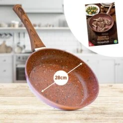 Livington Copper & Stone Pan - 24cm Koekenpan- Anti-aanbaklaag En Krasbestendig - Graniet Look - Binnenste Steenlaag Voor Perfecte Warmteverdeling - Geschikt Voor Ceran, Gas, Elektrisch, Inductie -Keukengerei Winkel 1200x1200 1428