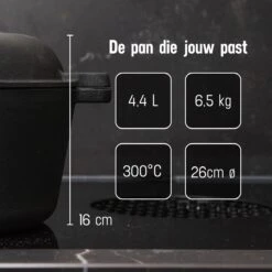 Daumonet Ducasse Gietijzeren Double Use Braadpan - Combi Sudderpan Zwart - 2-in-1 Bak- En Braadpan - PFAS & PFOA Vrij - Rond - Ø 26 Cm - 4,4 Liter - Emaille - Alle Warmtebronnen - Elektrisch - Gas - Halogeen - Inductie - Keramisch 18 Daumonet Ducasse Gietijzeren Double Use Braadpan - Combi Sudderpan Zwart - 2-in-1 Bak- En Braadpan - PFAS & PFOA Vrij - Rond - Ø 26 Cm - 4,4 Liter - Emaille - Alle Warmtebronnen - Elektrisch - Gas - Halogeen - Inductie - Keramisch -Keukengerei Winkel 1200x1200 1440