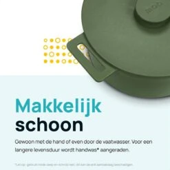 MOA Gietijzeren Braadpan - Inhoud 4,75 Liter - 26CM - Rond - Alle Warmtebronnen - Ook Voor Inductie - Gewicht 5,8 Kg - Olijfgroen - MC26OG -Keukengerei Winkel 1200x1200 1449