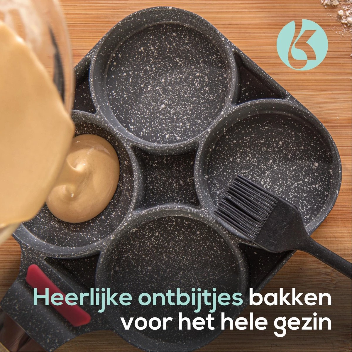 Culistar Pannenkoekenpan Inductie - Pancake Pan - Omeletpan - Omeletmaker - Eierpan - Inclusief Receptenboekje 11 Culistar Pannenkoekenpan Inductie - Pancake Pan - Omeletpan - Omeletmaker - Eierpan - Inclusief Receptenboekje - Afbeelding 9