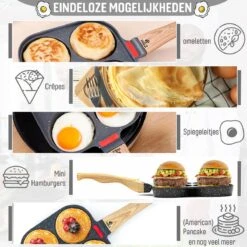 W&Z® Pannenkoekenpan Inductie - Pancake Pan - Omeletpan - Omeletmaker -Eierpan- Anti Aanbak - 4 Vakjes -Keukengerei Winkel 1200x1200 1466
