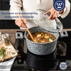 Westinghouse Kookpan/Braadpan Inductie - Ø 28 Cm - Grijs Graniet - Met Deksel - PFOA Vrij -Keukengerei Winkel 1200x1200 152