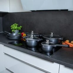 Herenthal Pannenset Inductie - Luxe 10-Delige Pannenset - Kookpotten Voor Alle Warmtebronnen - Kookpan - Pan Inductie Met Glazen Deksels En Koudgrepen - Grijs -Keukengerei Winkel 1200x1200 157