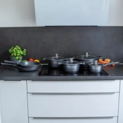 Herenthal Pannenset Inductie - Luxe 10-Delige Pannenset - Kookpotten Voor Alle Warmtebronnen - Kookpan - Pan Inductie Met Glazen Deksels En Koudgrepen - Grijs -Keukengerei Winkel 1200x1200 158