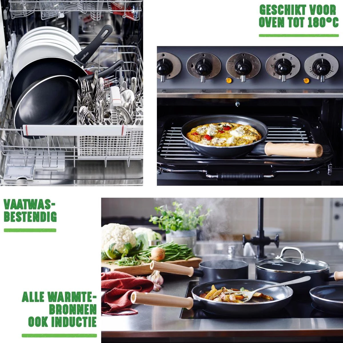 GreenChef Vintage Steelpan 16cm/1.6L - Zwart - Inductie - PFAS-vrij 9 GreenChef Vintage Steelpan 16cm/1.6L - Zwart - Inductie - PFAS-vrij - Afbeelding 7