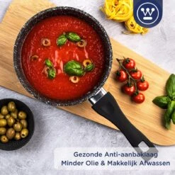 Westinghouse Steelpan Inductie - Ø 18 Cm - Zwart Marmer - Met Deksel - Sauspan 19 Westinghouse Steelpan Inductie - Ø 18 Cm - Zwart Marmer - Met Deksel - Sauspan -Keukengerei Winkel 1200x1200 1619