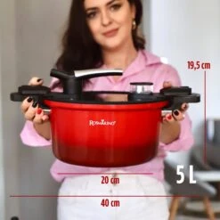 Rosmarino - Snelkookpan Met Glazen Deksel - Zwart - Ø24cm - 5 Liter - 100% PFAS & PFOA Vrij - Aluminium - Pressure Cooker - Non-stick Minerale Coating - Ergonomische Handgrepen - Geschikt Voor Alle Warmtebronnen -Keukengerei Winkel 1200x1200 1631